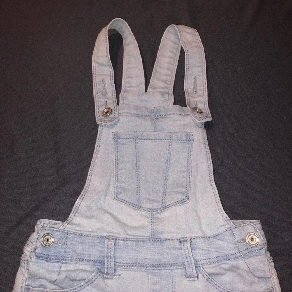 Squeeze Kids Girls Ruffle Hem Overall Jean Skirt Light Wash Size 5